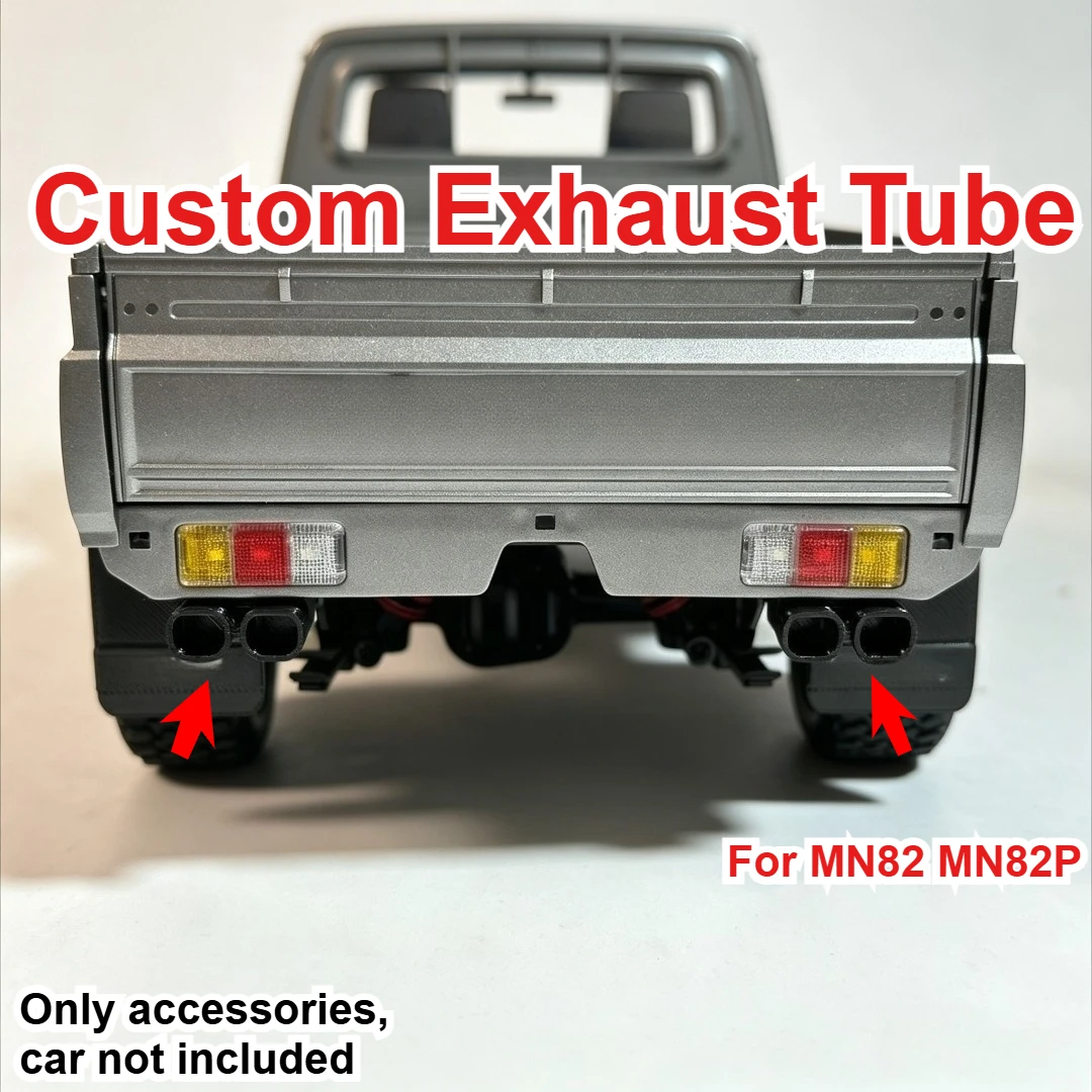 RC Off Road Car 3D Printed Exhaust Tube Custom Model Number For 1/12 MN82 MN82P Decorative Styling Decor Upgrade Mod Spare Parts