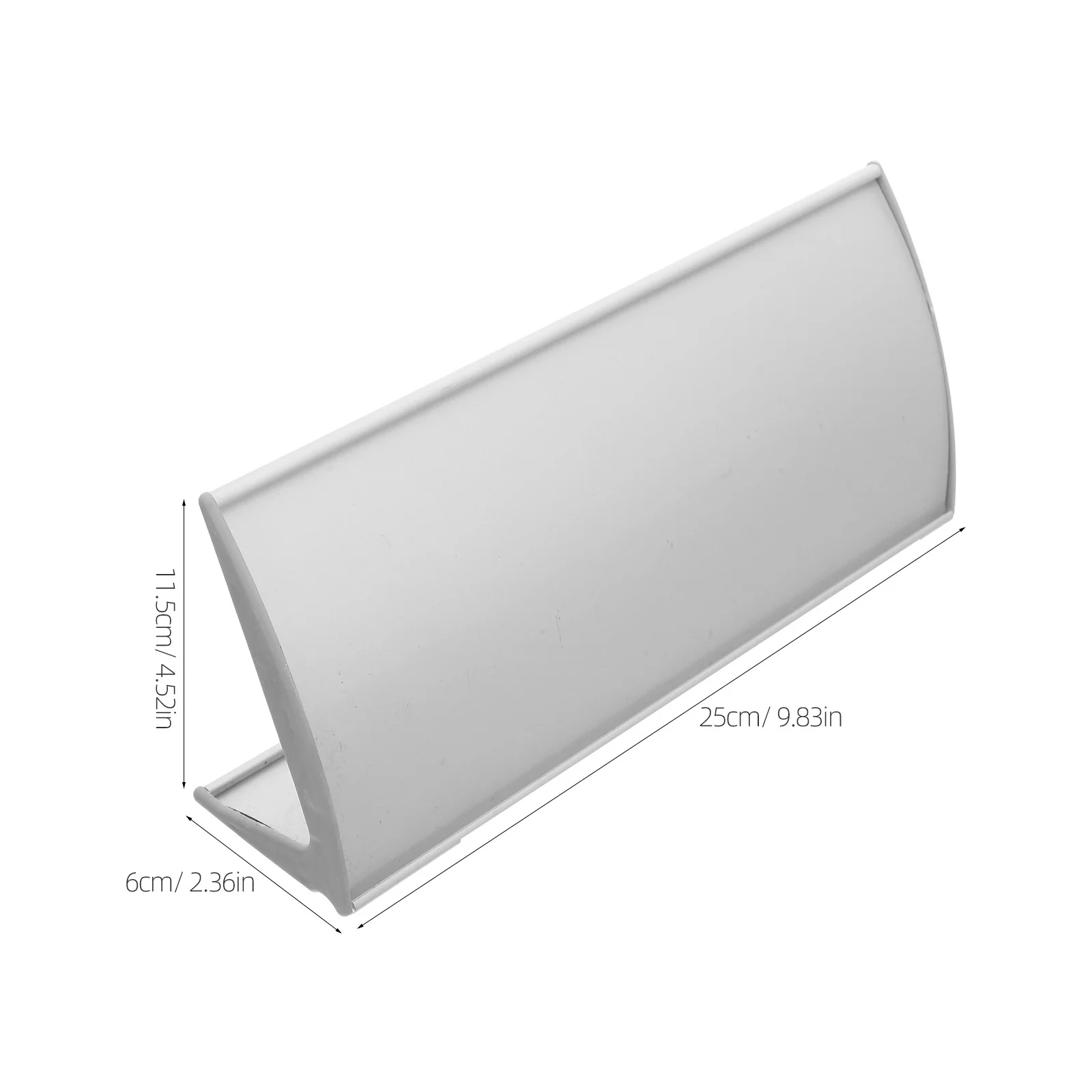 منحني الألومنيوم مكتب لوحة اسم حامل مكتب تسجيل مقوس لوحة معدنية الجبهة استقبال عرض التسمية حامل عمودي