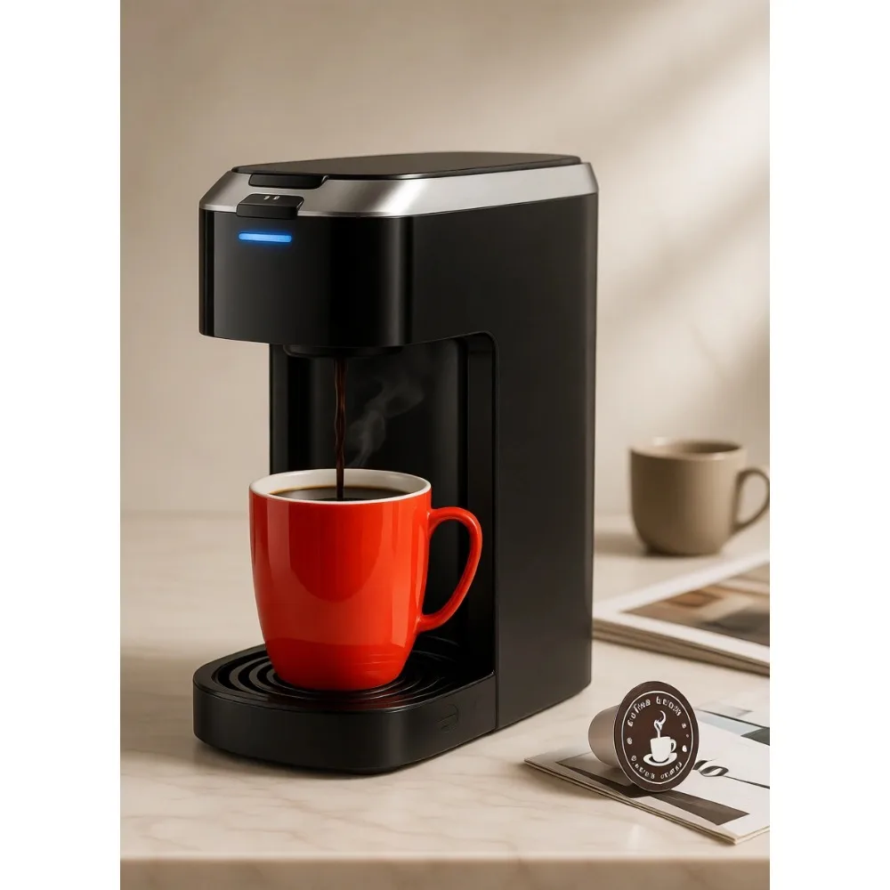 

Кофеварка для одной порции, для капсул K-Cup, 6-14 унций, заваривание за 3 минуты, регулировка интенсивности, без бисфенола-А, подходит для дорожных кружек