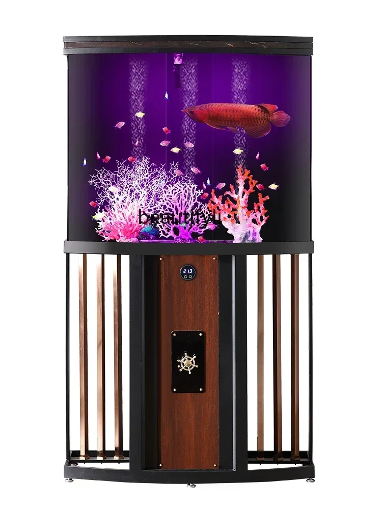 Screen Fish Tank Large Hallway Change Water Acrylic Bottom Filter Fish Tank Wall Home