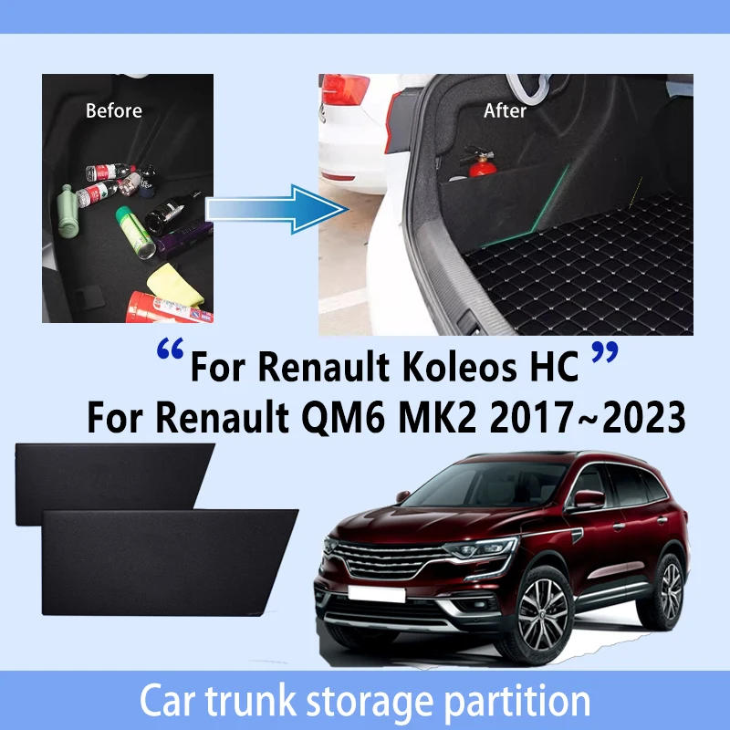 

Car Accessories For Renault Koleos HC 2017~2023 MK2 Trunk Storage Partition Multifunction Storage Auto Interior Parts Organizer