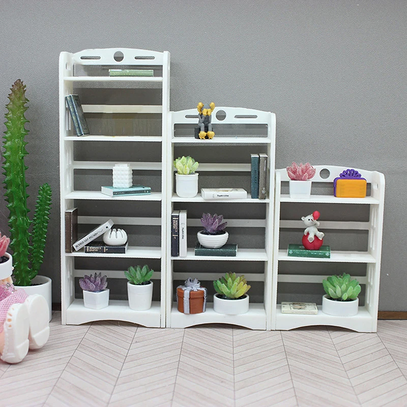 1:12 Dollhouse Miniature Storage Rack Multifunctional Rack Bookcase Furniture Home Model Decor Toy Doll House Accessories