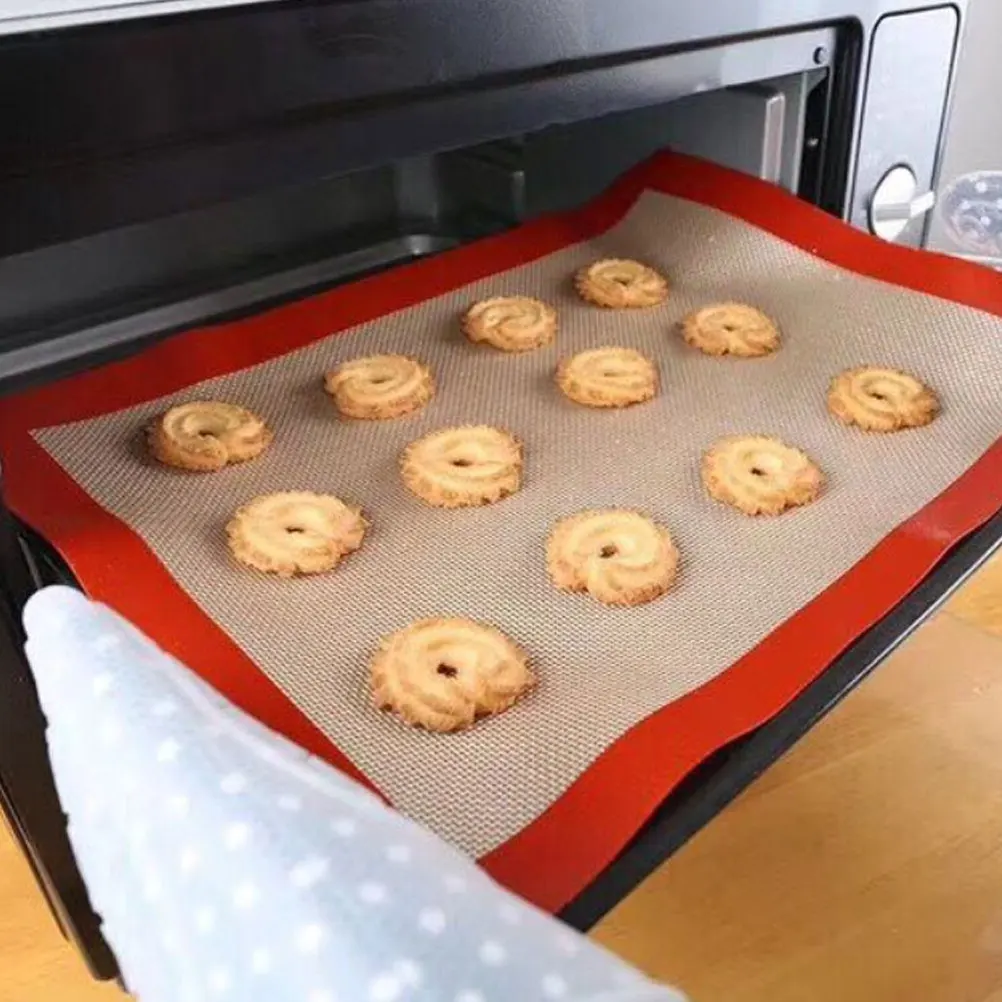 

2pcs Silicone Baking Mat 30x20cm Nonstick Kitchen Oven Tray Pad for Dough Rolling Thick Reusable Baking Sheet Safe Cloth
