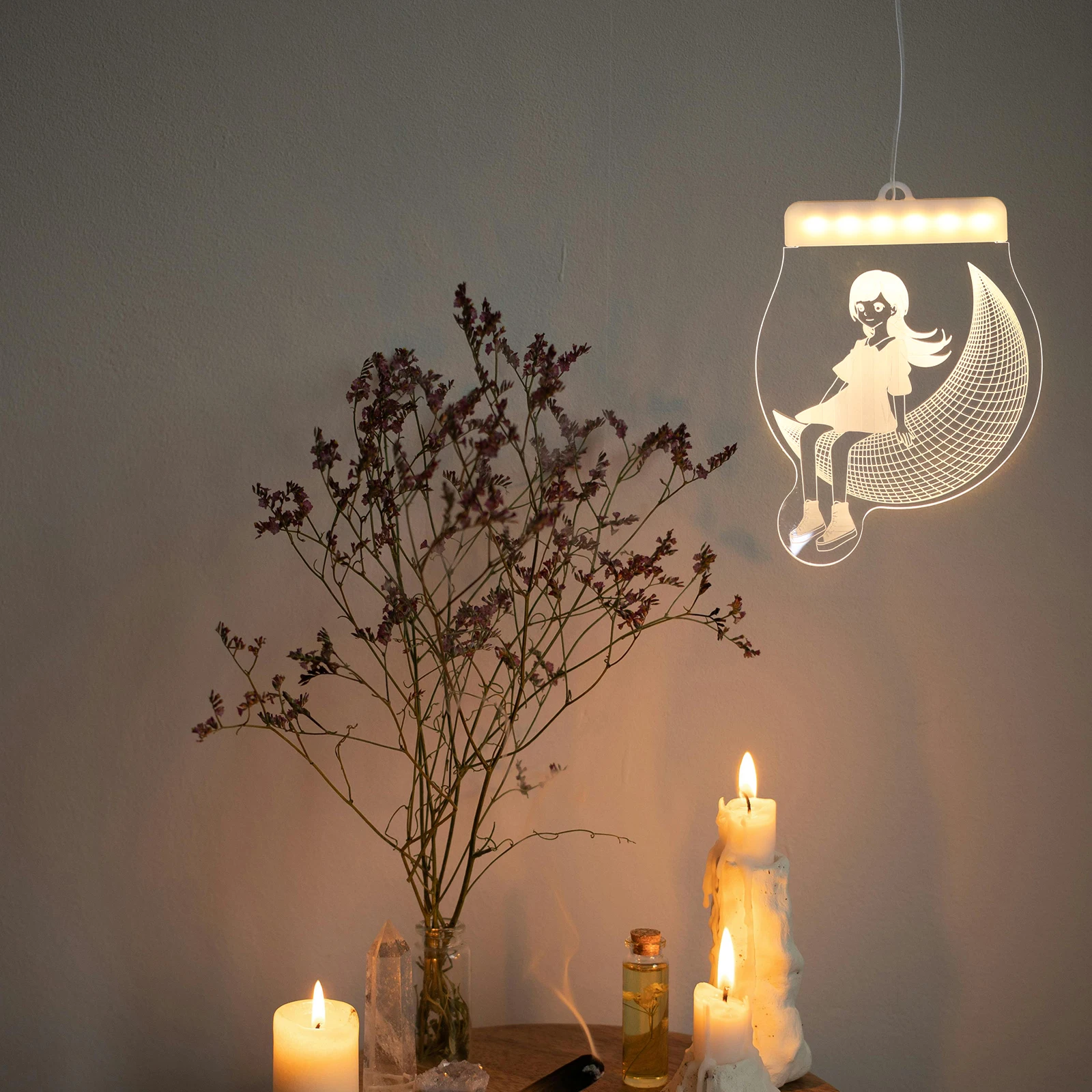 

Creative Suction Cup Hanging Lamp 3D Design LED Lights Kids Room Decor Bedroom Window Acrylic Child Nursery Sucker Wall