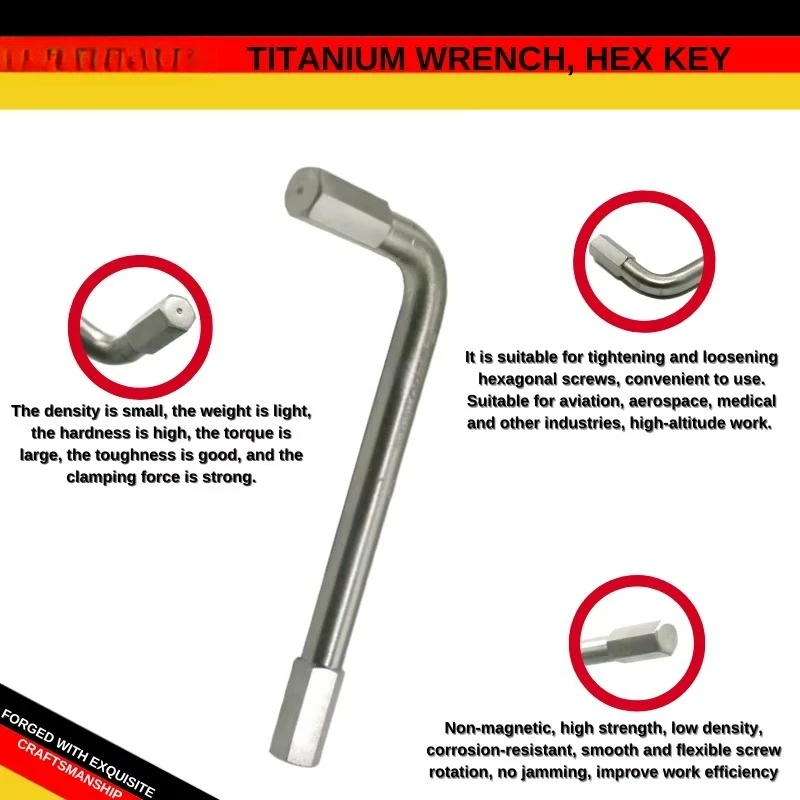 مفتاح ربط سداسي من التيتانيوم غير المغناطيسي المقاوم للتآكل #1