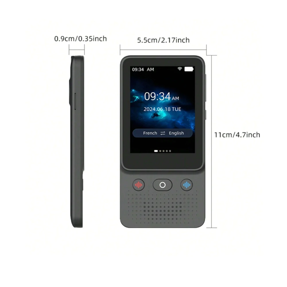 Real-time T21 Translator138 Online Languages 2024 with HD Screen 1+8G WIFI 2.4G 17 Offline Languages AI Voice Photo Translator