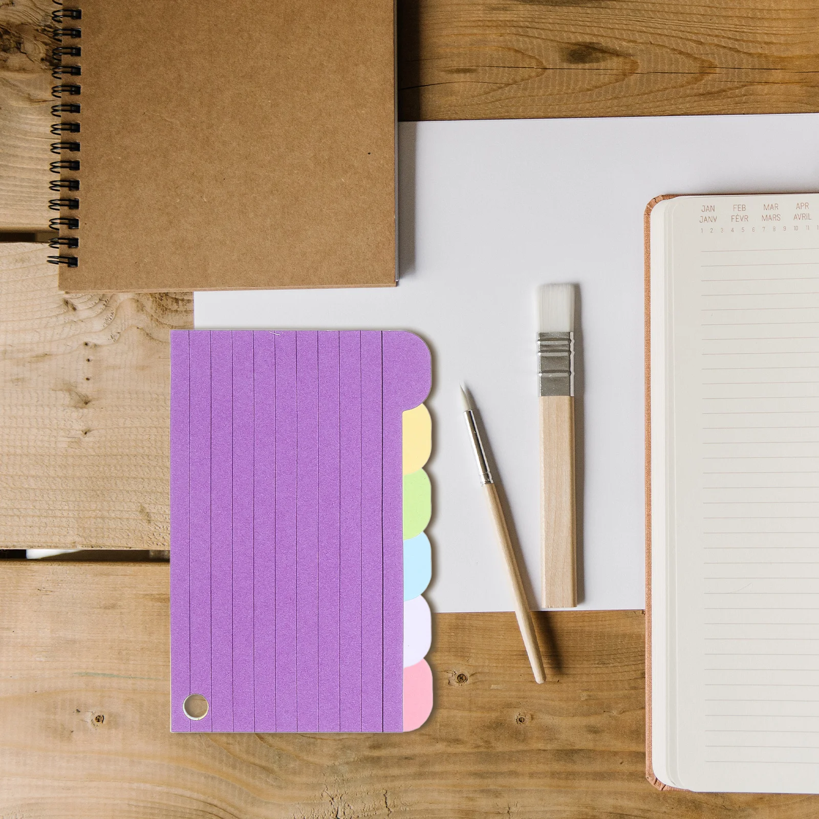 مجموعة واحدة من بطاقات الفهرس، تصميم حلقة ثقب الثقب، أساسيات الدراسة الورقية الناعمة لطلاب الجامعات، استخدام المكتب، البطاقات التعليمية، بطاقات الملاحظات