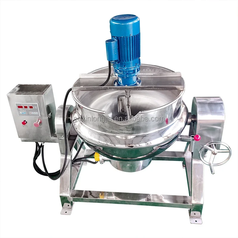 Factory Sales Commercial Intelligent Automatic Tilting Electric Fried Rice Mixing Cooking Pot Jacketed Kettle Machine