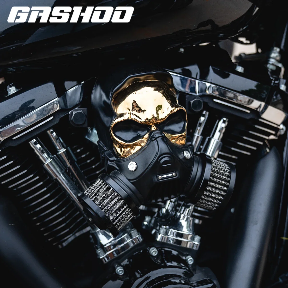 New style Skull Air Filter, High Flow Motorcycle Air Intake Filter For Harley-Davidson Touring, Ultra Limited, Road King, Road G