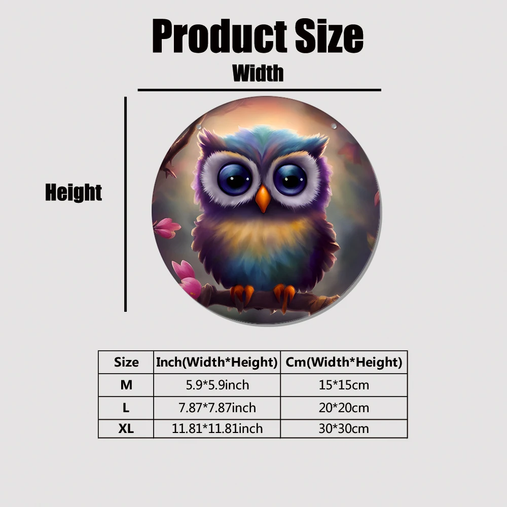 

1pc creative Owl lovely Gift Indoor Outdoor purple Wall Hanging Sign For Living Room Decor