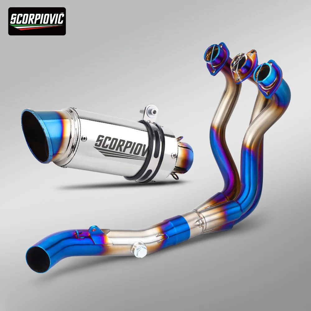 

For MT-09 FZ-09 FJ09 MT09 FZ09 TRACER 900 2014-2020 51mm Motorcycle Exhaust System Slip On Front Link Pipe Moto Motorbike