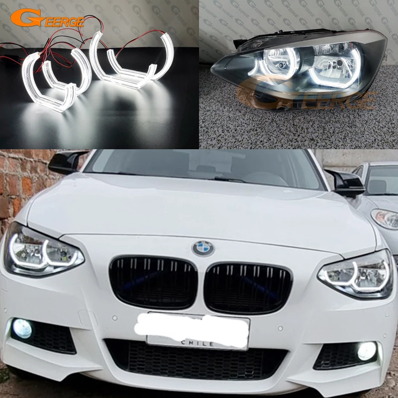 For BMW 1 SERIES F20 F21 2011-2019 Excellent Day Light DTM M4 Style Ultra Bright Led Angel Eyes Kit Halo Rings