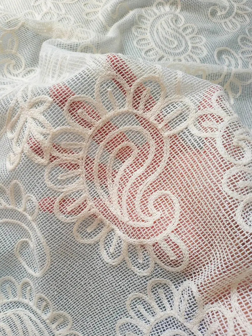 

New cashew flower lace embroidery hollow-out full lace mesh fabric for clothing, wedding dresses, evening gowns, designer fabric