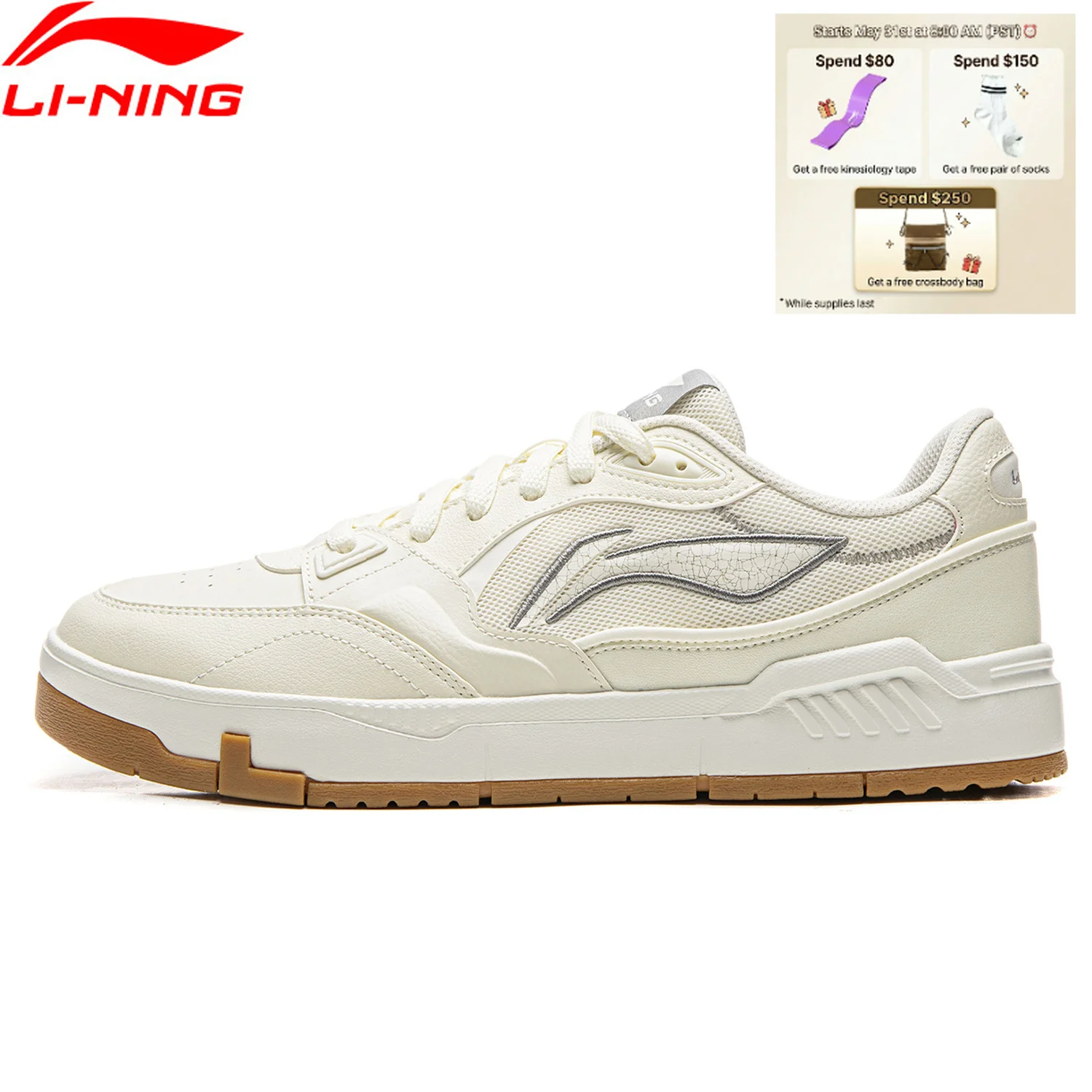 Li-Ning Men's COMMON 80S Skate Shoes DUAL CUSHION Comfortable Classic Casual Shoes LiNing Stylish Sneakers AGCW135