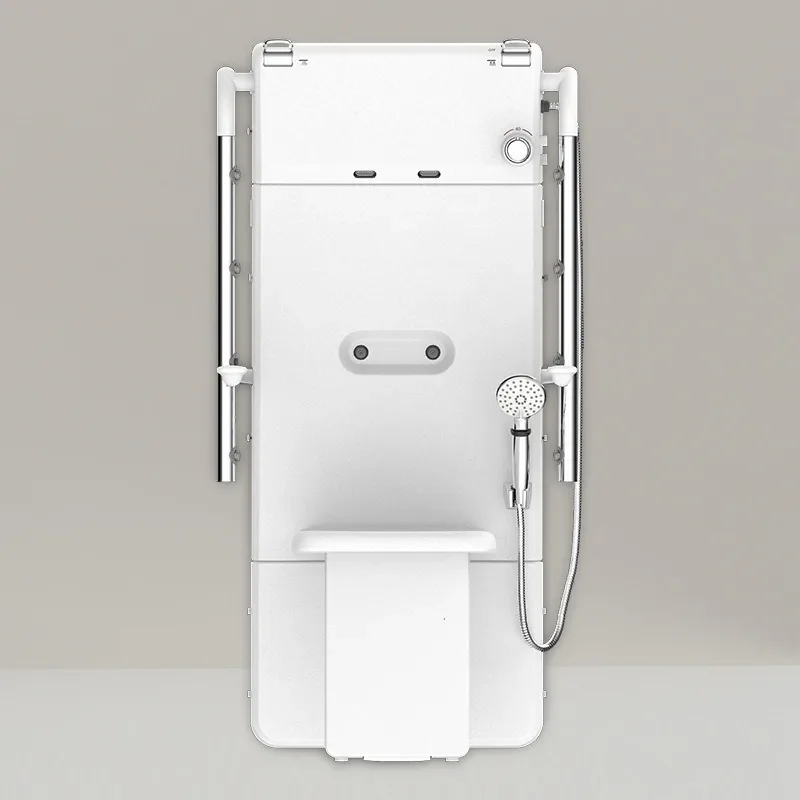 Sitting shower for the elderly, multi-functional thermostatic wall-mounted seat shower, foldable shower handrail
