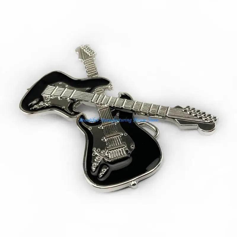 E56A Creatively Guitar Buckle Belt DIY Components Western Heavy Rock Metal Belt Buckle for Adult Unisex