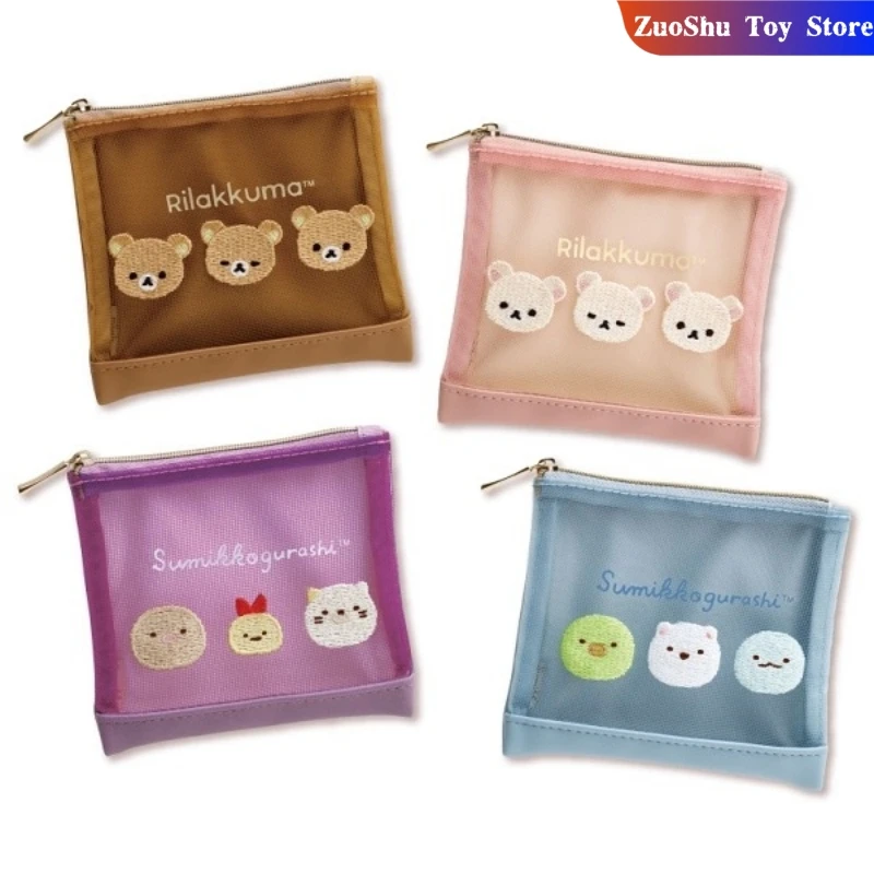 

Kawaii Rilakkuma сумка для хранения периферийных устройств мини-органайзер сетка прозрачная сумка для хранения канцелярских принадлежностей для хранения карт Декор Kawaii подарки