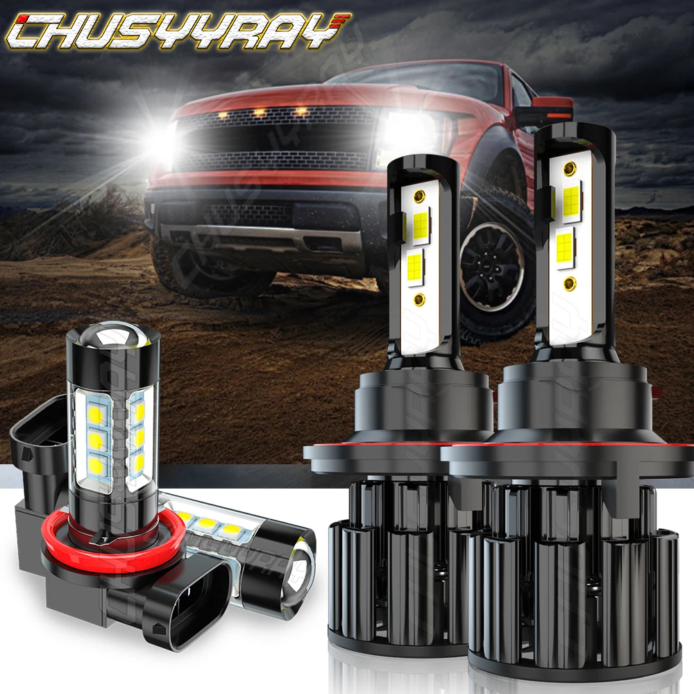 

CHUSYYRAY Led Headlight Compatible For Ford Flex 2009-2018 Combo H13 LED Headlight H11 Fog Light Bulbs Kit 8000K car accsesories