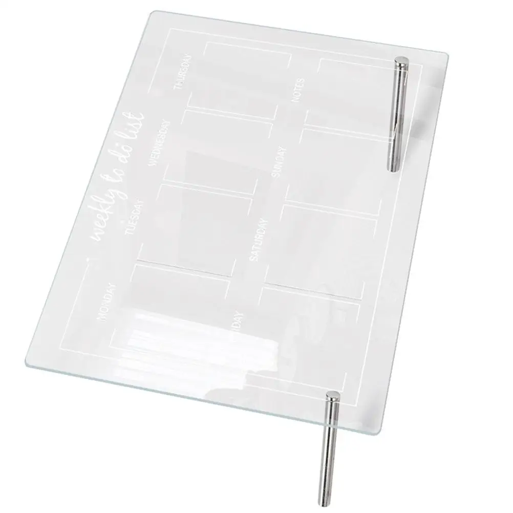 Acrylic Note Dry Erase Desk Planner Decorative Memo Board Whiteboard 2pcs Nails 6 Pens Writable St ing Office Memo Boards
