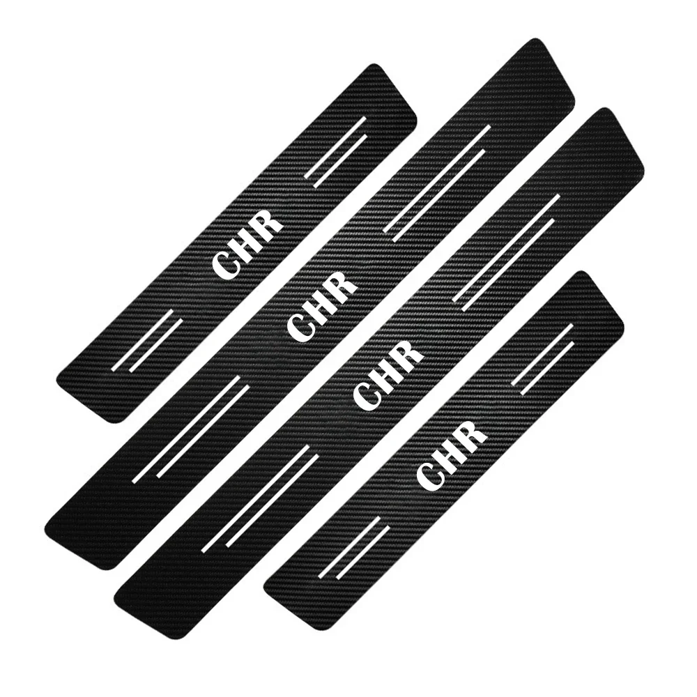 4 Pcs Car Door Sill Scratch Protection Trim Scratch For Toyota C-HR CHR Door Sill Scuff Plate Car Accessories Decorative sticker