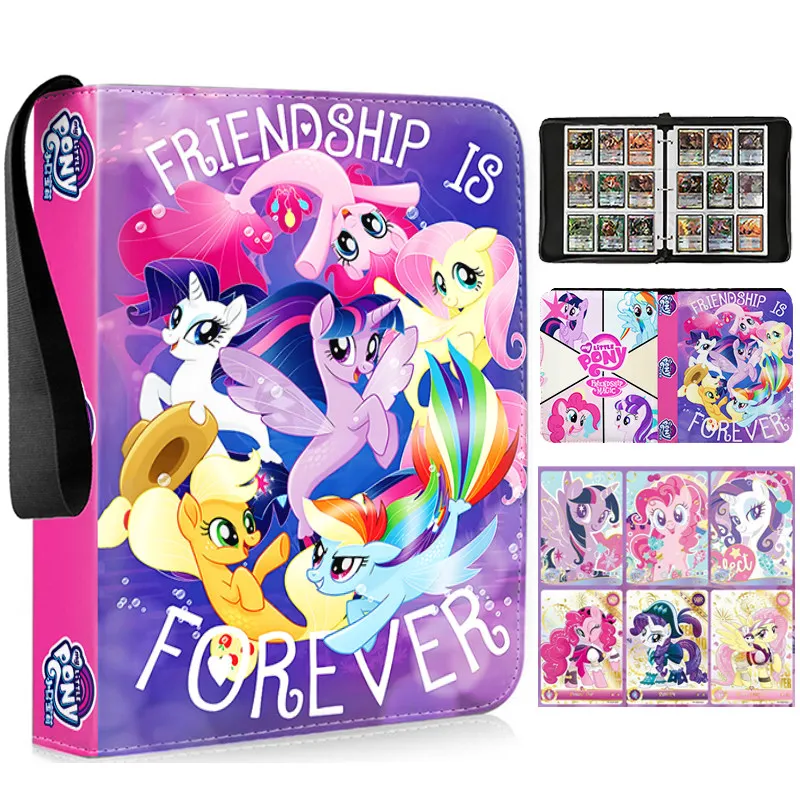 POD My Little Pony Themed Mini Card Collection Book 4 Pocket Loose‑Leaf Card Wallet Storage Box Cute Game Merchandise