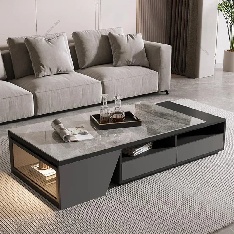 Mesas de centro de vidrio de mármol, mesas de centro modernas y sencillas para sala de estar, salón de póker de té, muebles para el hogar Stolik Kawowy FYCT