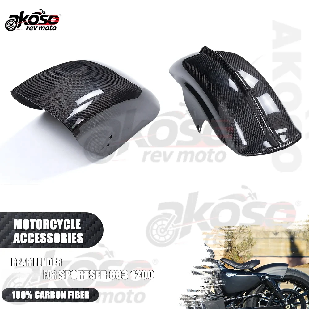 100% Carbon Fiber Motorcycle Rear Mudguard Fender Hugger Accessories Moto Parts For Harley Davidson Sportser 883 1200 Supplies