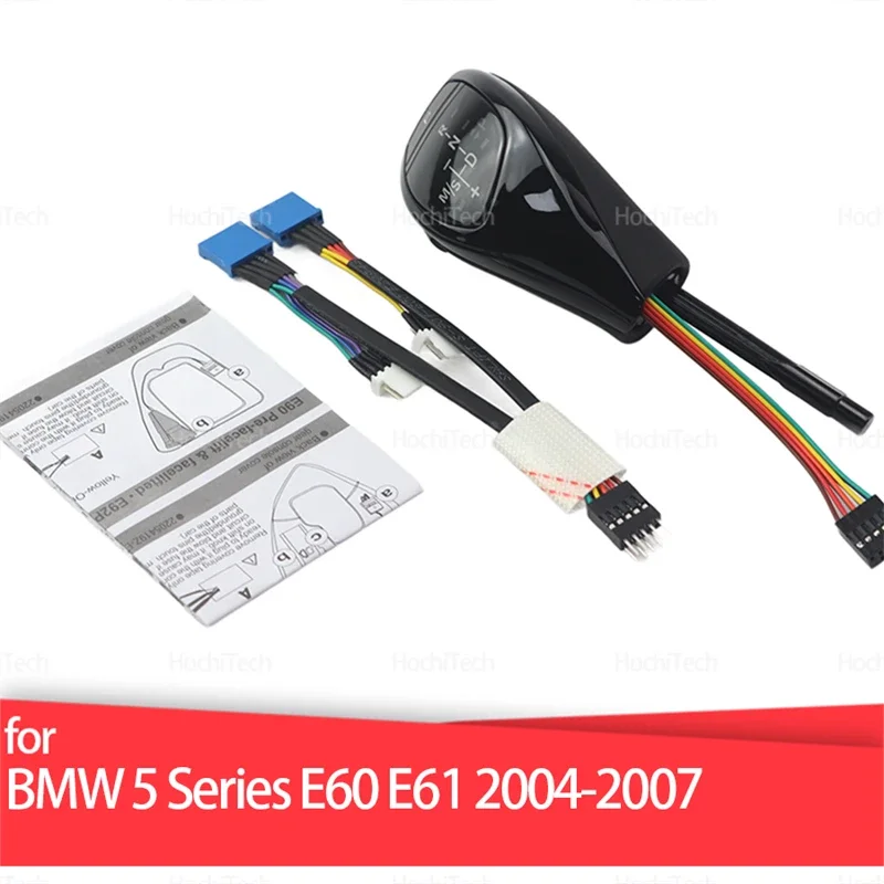 

Для BMW 5 серии E60 E61 предварительно фейслинг 2004-2007 светодиодные ручки из искусственной кожи, ручка переключения передач, рычаг, головка, серебристая