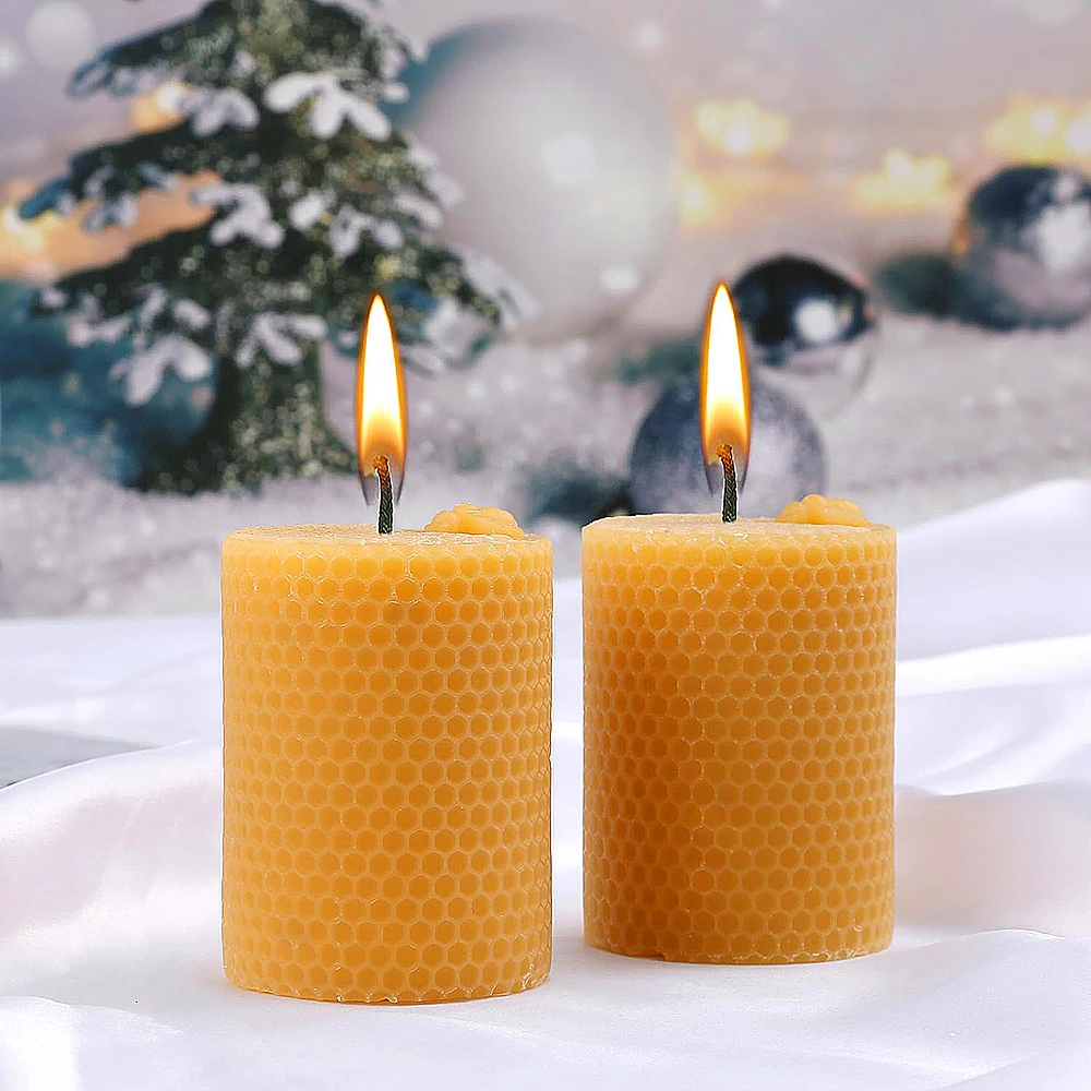 Beeswax Honeycomb Candles Hexagonal Beeswax Pillar Candle Pure Bee Honey Beehive Candle for Home Decoration