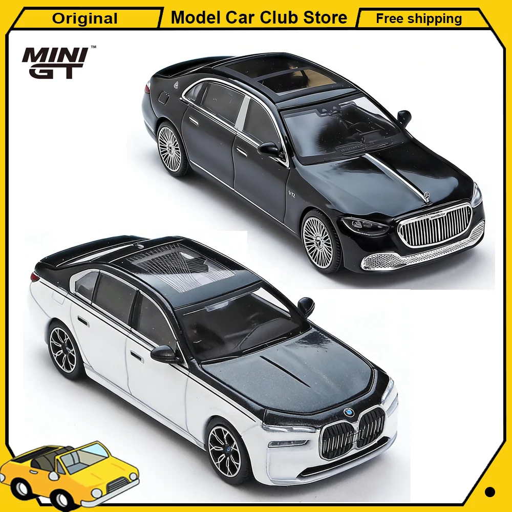 

MINIGT 1/64 Mercedes Maybach S680 Bentley Flying Spur BMW I7 Luxury Car Alloy Model Car Miniature Diecast Collection Hobby Toy