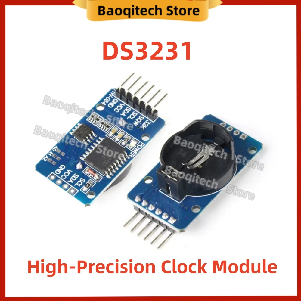 1-20PCS DS3231 DC 3.3V-5V High Precision Clock Module IIC Memory Module with AT24C32 Memory and RTC I2C Interface for Real-Time