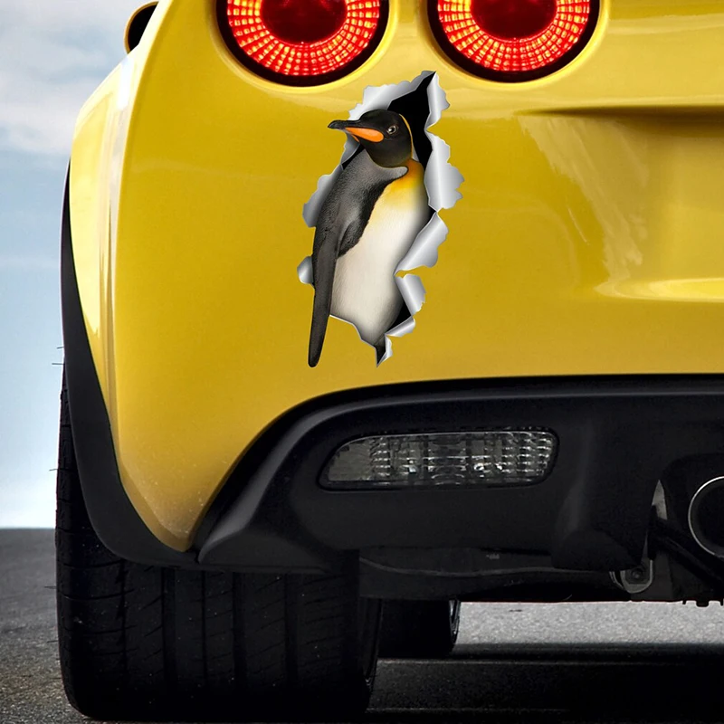 V1100# Car Sticker King Penguin Animal Waterproof Vinyl Decal Car Accessories Decor Pegatinas Para Coche