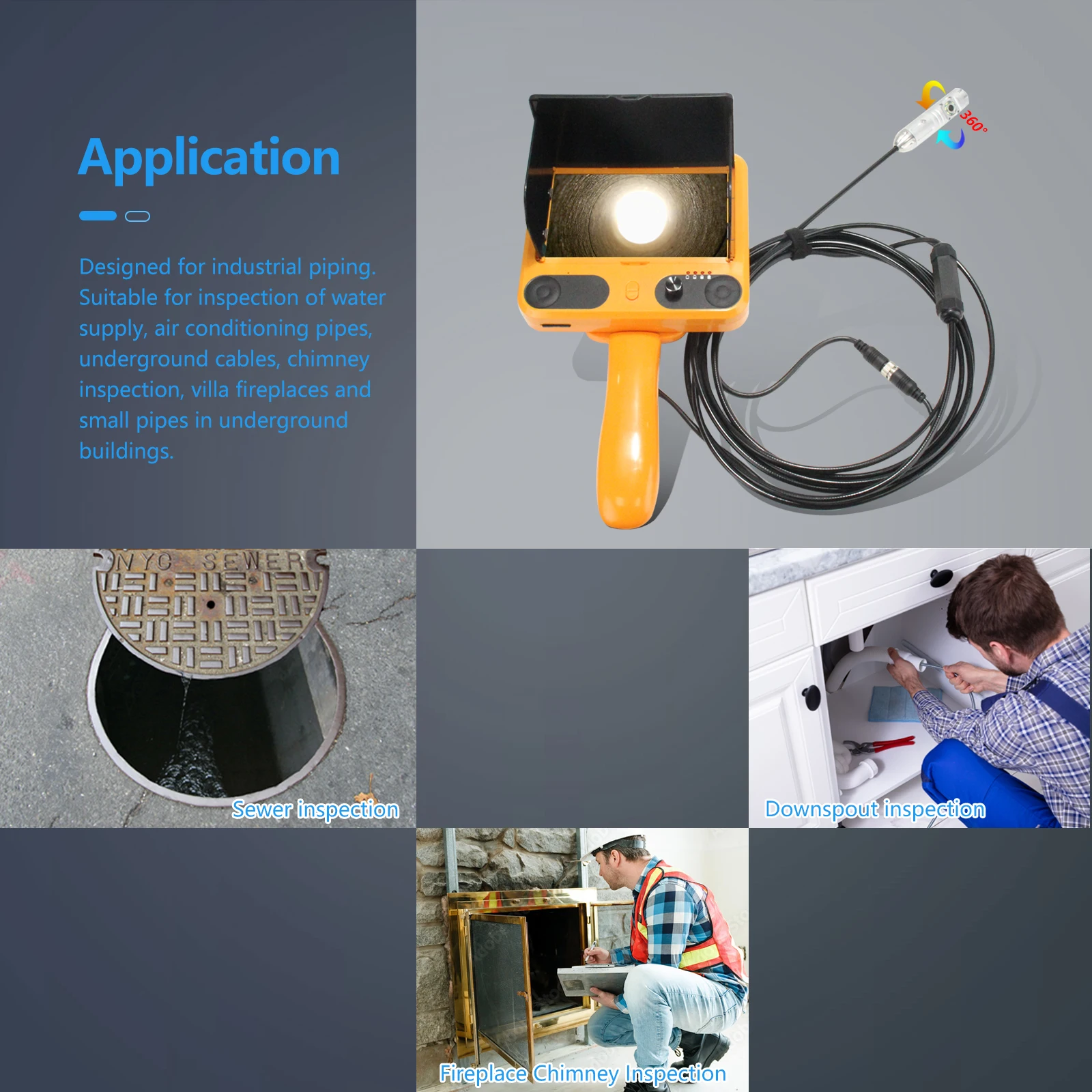 Factory Wholesale Price Professional Plumbing Drain Pipe Inspection Sewer Camera Analog Endoscopic Video Digital Camera