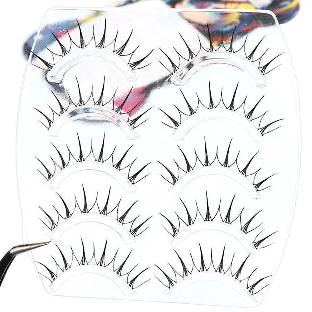 5 Paar falsche Wimpern, Feen-Augenwimpern, unsichtbares Band, Wimpernverlängerung, natürlich aussehende, handgefertigte, weiche Make-up-Tools