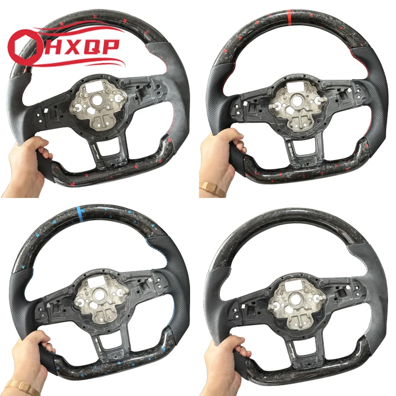 Forge Steering Wheel Fit for VW Mk5 MK6 MK7 MK7.5 GTI R Polo 2013-2020 Carbon Fiber Racing Wheel