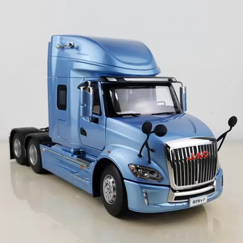 

Diecast 1:24 Scale Jianghuai Geerfa V7 JAC Long Head Tractor Trailer Head Heavy Truck Model Finished Collection Decoration Gift