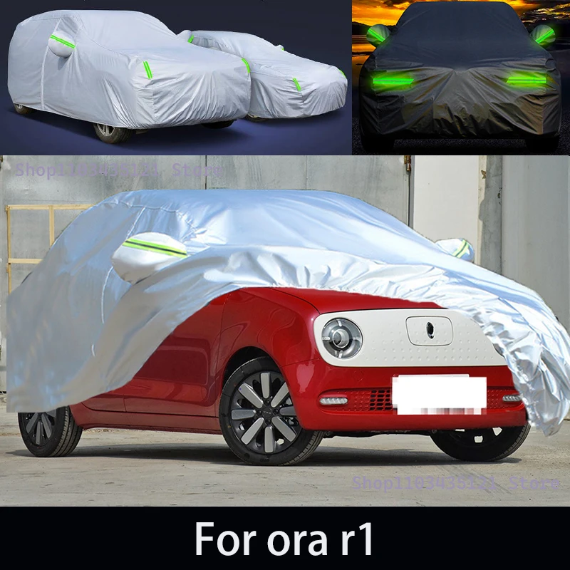 

For ora r1 Outdoor Protection Full Car Covers Snow Cover Sunshade Waterproof Dustproof Exterior Car accessories