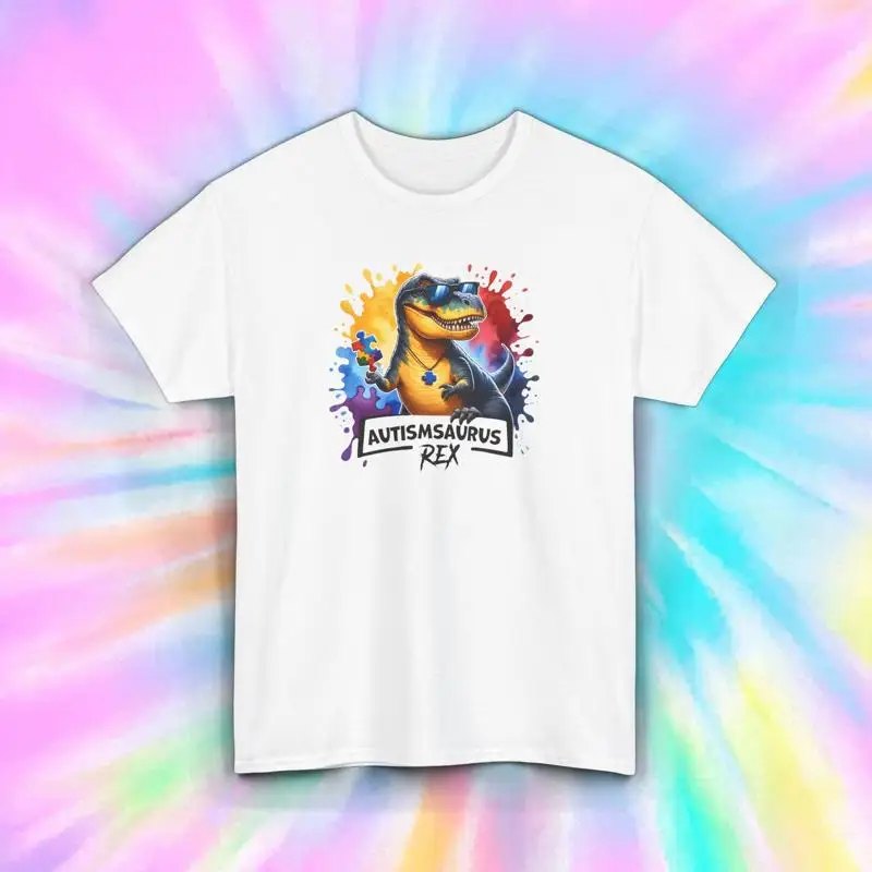 

Autismsaurus Rex Funny Autism Awareness T Shirt S 5XL Dinosaur