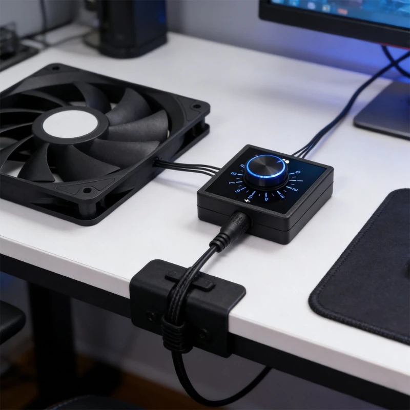 Universal 4Pin PWMs Fan Speed Regulator Supports 1 To 10 Adjustable Level For Quiet And Efficient Cooling D2RC