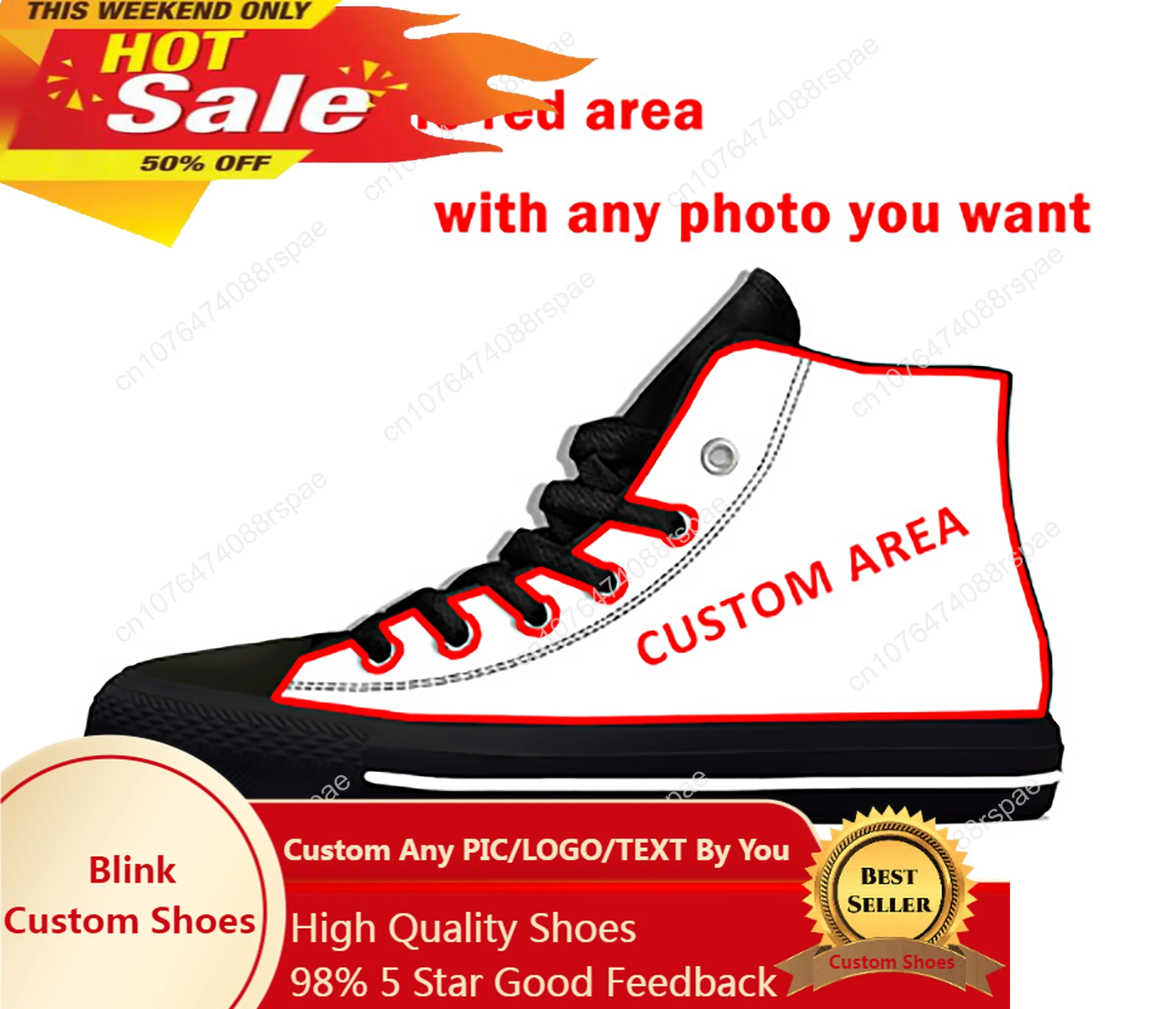 Picture DIY Custom Shoes Fashion Classic High Top Casual Shoes Breathable Lightweight Men Women Sneakers Customized Board Shoes