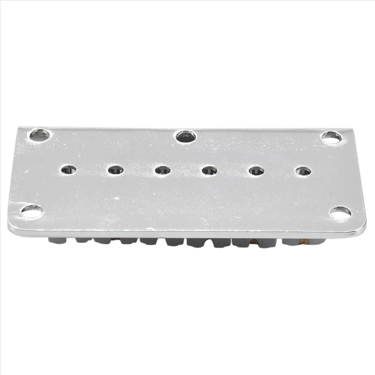 Stable- 2X Hardtail Guitar Bridge Body Through for 6 String Electric Parts Silver