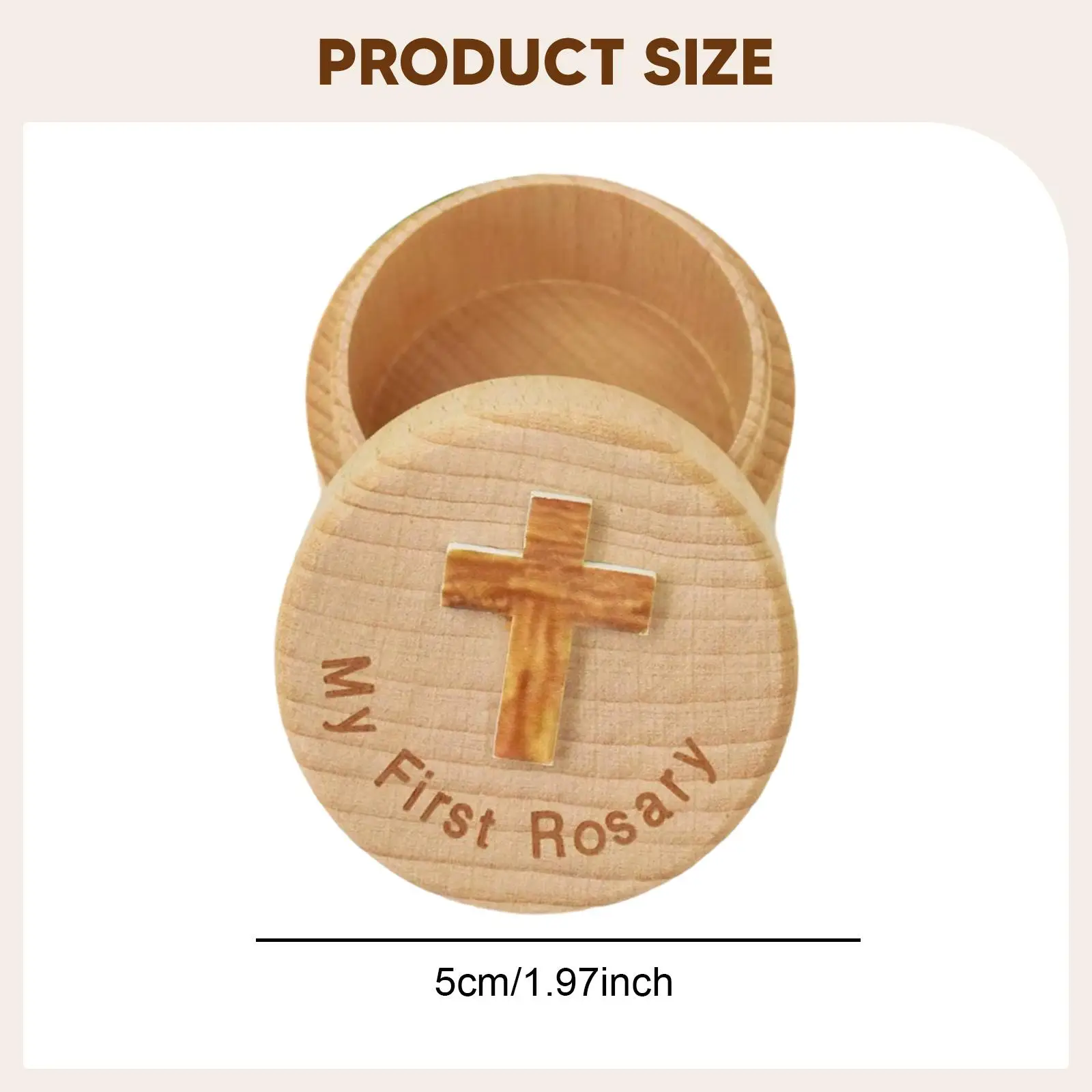 My First Rosary Case Baptism Memorial Case Wooden Jewelry Box