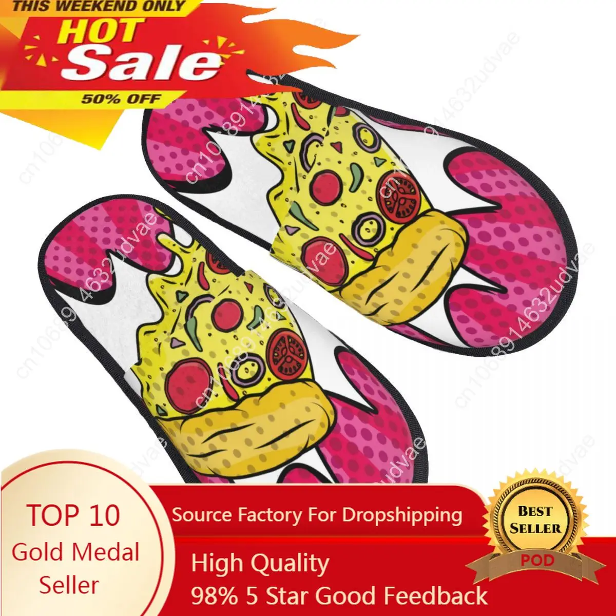 

Winter Slipper Woman Man Fashion Fluffy Warm Slippers Italian Pizza Pop Art House Slippers Funny Shoes