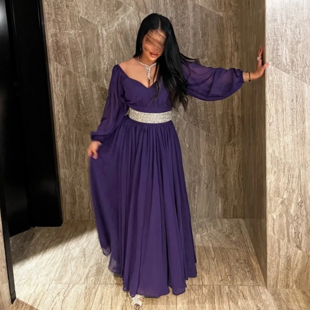 Aangepaste retro klassieke lange mouwen plooi a-lijn lange jurken formele avondjurk op maat gemaakte gelegenheidsjurk elegant feest