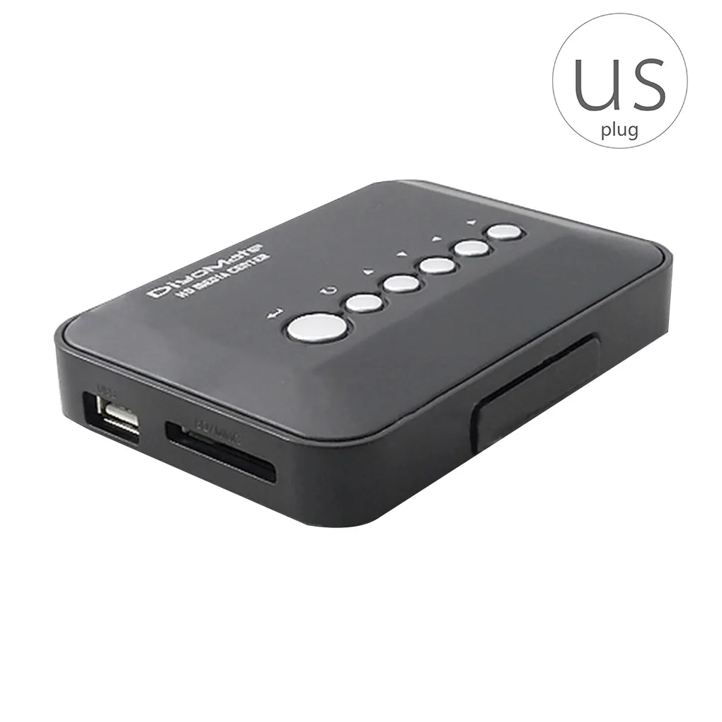 Multimedia Player Mini HD 720P HDD Media Player TV Box AV Output MKV RM SD USB SDHC MMC HDD EU Plug