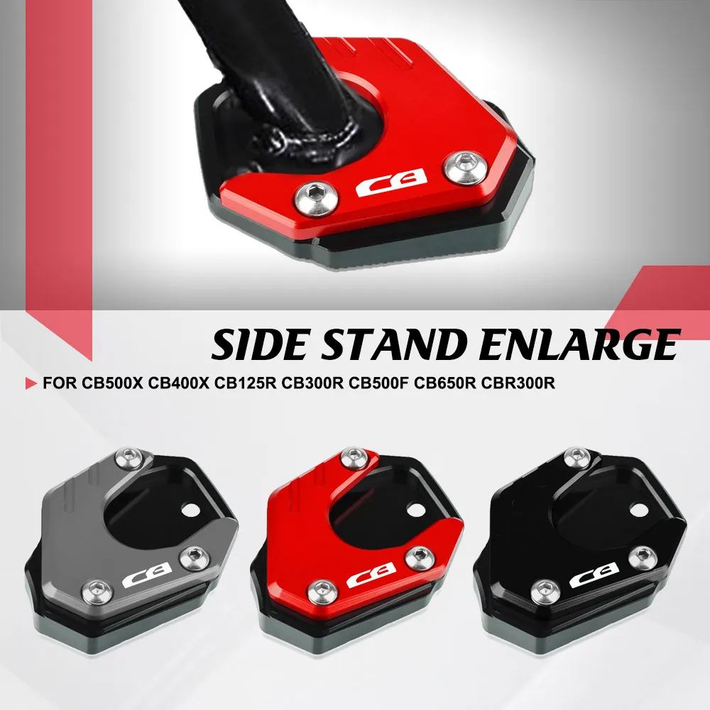 

For HONDA CB500X CB400X CB125R CB300R CB500F CB650R CBR300R Aluminum Kickstand Foot Side Stand Enlarger Pad Extension