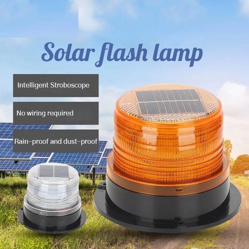 Car Solar Flash Engineering Light Blinking at Night Warning Vehicle Alarm LED High Magnetic Suction Roof Light for Vehicles