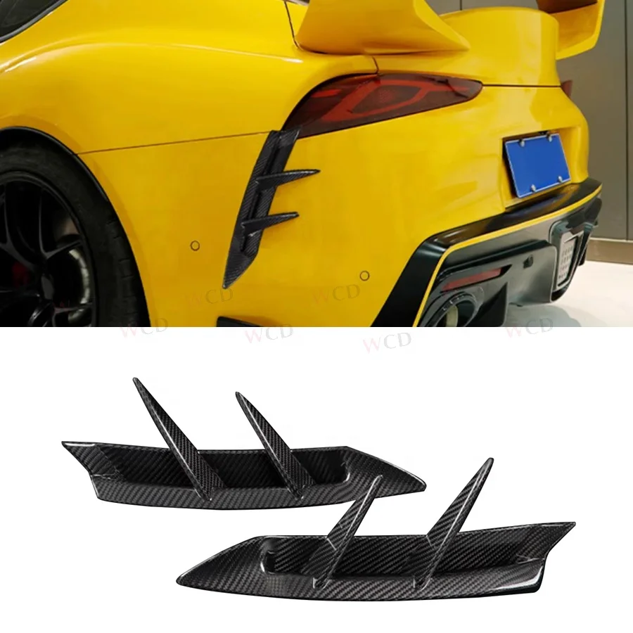 Carbon Fiber Rear Canards For Toyota Supra A90 A91 2019+ Rear Bumper Trims Rear Fender Canards Car Accessories