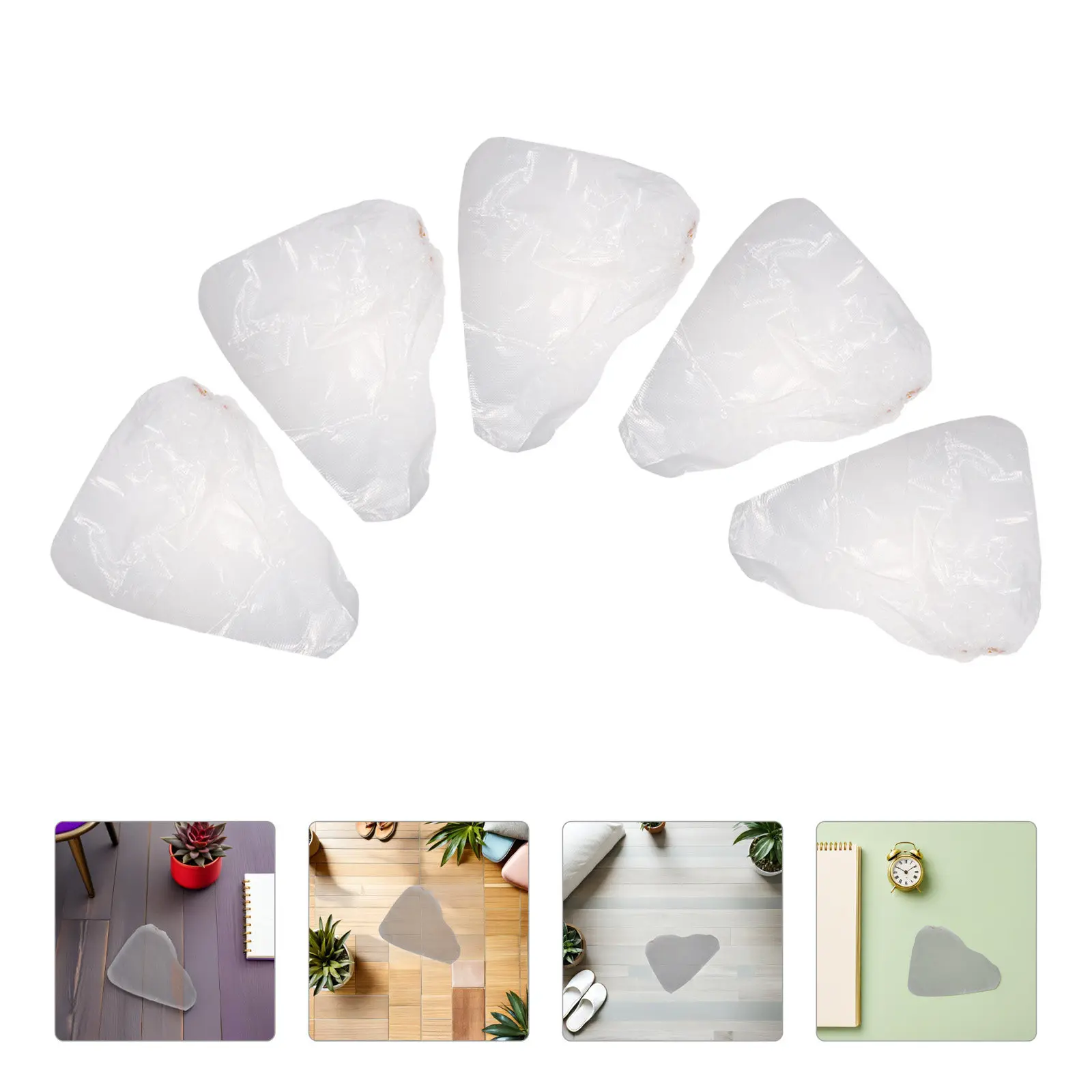 

10 Pairs Waterproof Shoe Covers Thick Transparent Mid-Calf Disposable Overshoes Rain Boot Covers Portable Rainproof Shoe