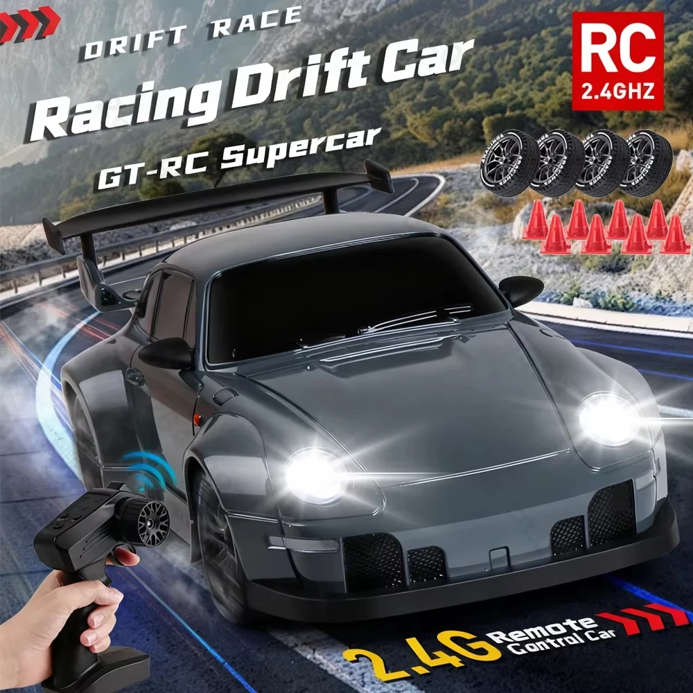 

RC Drift Car 1/24 4WD Mini RC Racing Vehicle Model High Speed 2.4G Radio Half Scale with Light Remote Control Car Drive Gifts